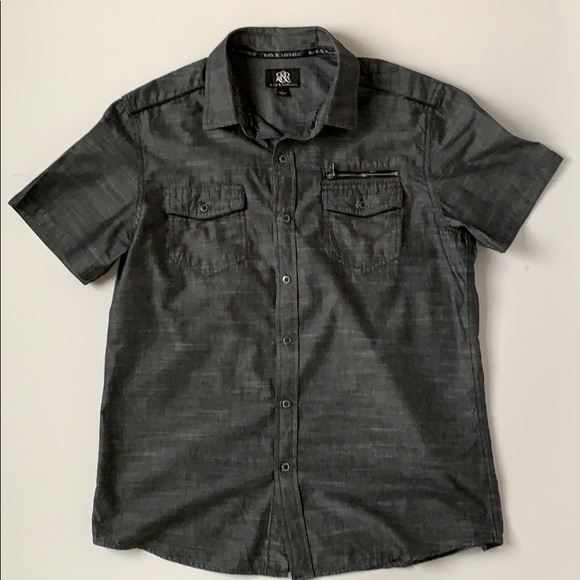 Rock & Republic Other - Rock & Republic Gray Denim Short Sleeve Shirt